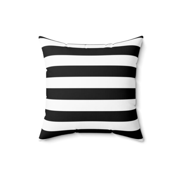 Black and White Striped Spun Polyester Square Pillow - Image 5