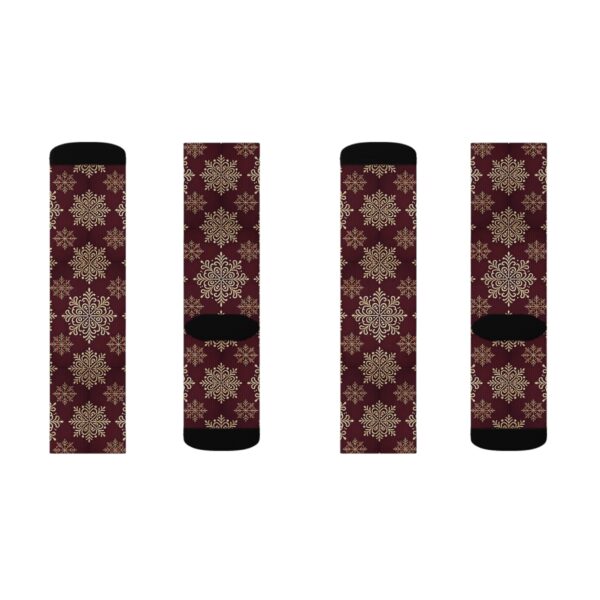 Burgundy Snowflake Socks - Image 10