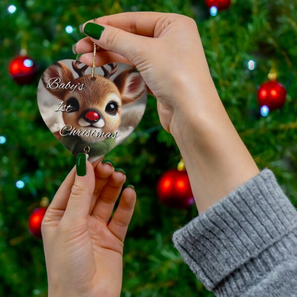 Baby's 1st Christmas Ceramic Ornament, 4 Shapes and designs - Image 3