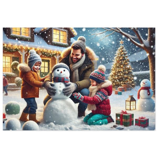 Building a Snowman Christmas Jigsaw Puzzle (30, 110, 252, 500,1000-Piece) - Image 4