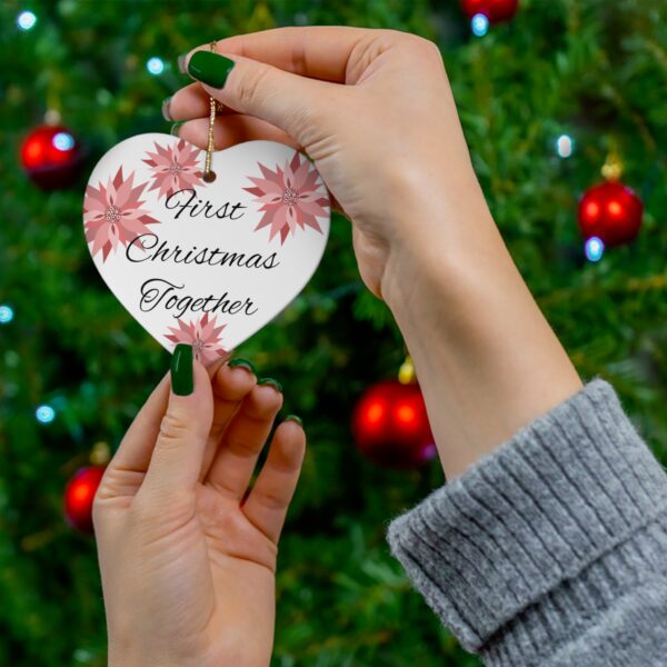 First Christmas Together Ceramic Ornament, 4 Shapes - Image 9