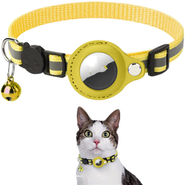 Reflective Collar Waterproof Holder Case For Airtag Air Tag Airtags Protective Cover Cat Dog Kitten Puppy Nylon Collar - Image 2