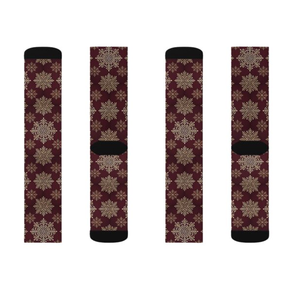 Burgundy Snowflake Socks - Image 6