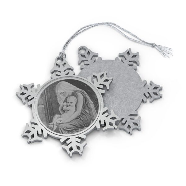 Mary and Baby Jesus Pewter Snowflake Ornament