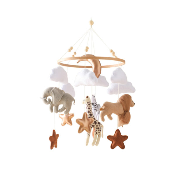 Room Hand-eye Coordination Decoration Wind Chimes Crib Felt Forest Animal Cloud Moon Bed Bell - Image 2