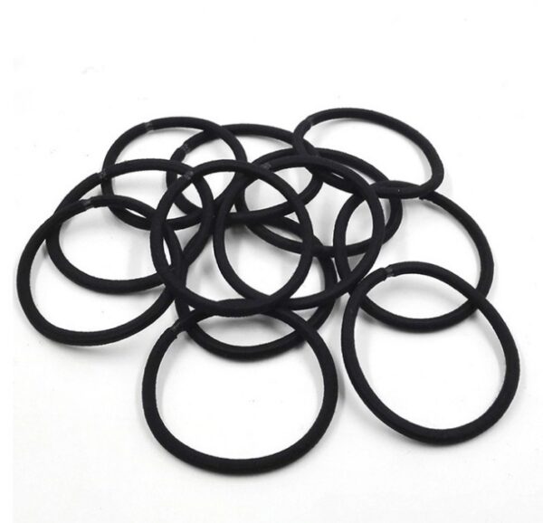 100Pcs Black Elastic Hair Bands Ponytail Holder Head Rope Ties Hats Hair Styling Kids Girl Accessories Scrunchie - Image 2