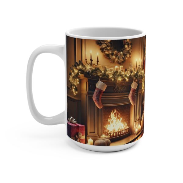 "Fireside Comfort with Santa" 15 oz Coffee Mug - Image 3