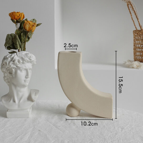 Simplicity Ceramic Vase Dry Flower Arrangement Home Decoration Ornament Living Room Display Art Vases - Image 5