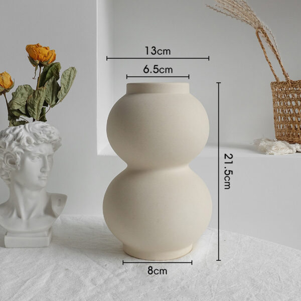 Simplicity Ceramic Vase Dry Flower Arrangement Home Decoration Ornament Living Room Display Art Vases - Image 9