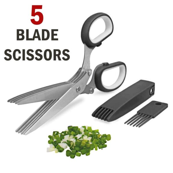 Herb Scissors Set With 5 Blades And Cover - Multipurpose Kitchen Shear - Image 6