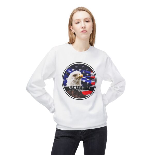 Semper Fi Unisex Midweight Softstyle Fleece Crewneck Sweatshirt - Image 3