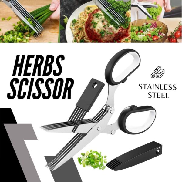 Herb Scissors Set With 5 Blades And Cover - Multipurpose Kitchen Shear - Image 10