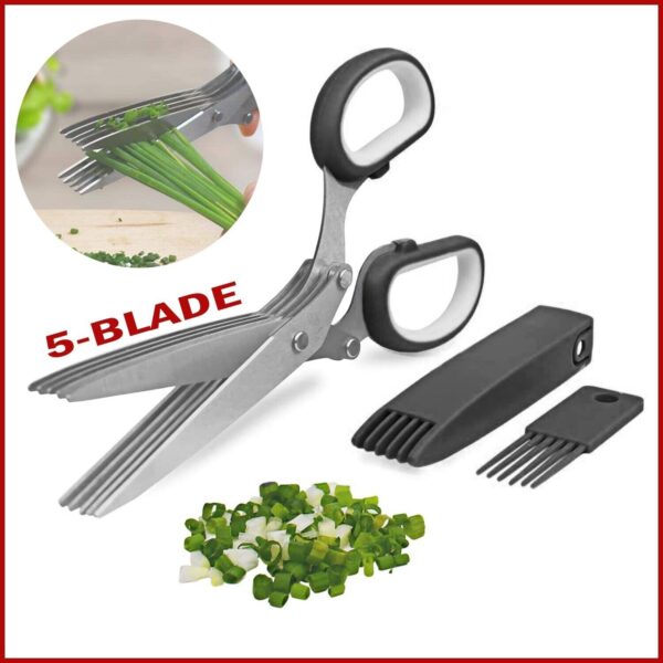 Herb Scissors Set With 5 Blades And Cover - Multipurpose Kitchen Shear - Image 7