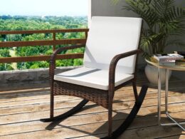 vidaXL Outdoor Rocking Chair Brown Poly Rattan
