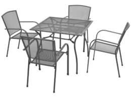 vidaXL 5 Piece Patio Dining Set Steel Anthracite