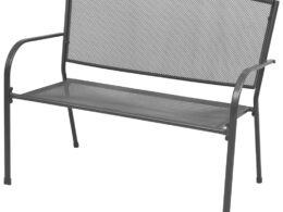 vidaXL Patio Bench 42.5" Steel and Mesh Anthracite