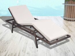 vidaXL Sun Lounger with Cushion Poly Rattan Brown