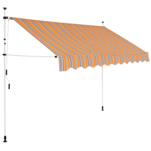 vidaXL Manual Retractable Awning 98.4" Yellow and Blue Stripes