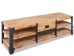 vidaXL TV Stand Solid Acacia Wood 55.1"x15.7"x17.7"