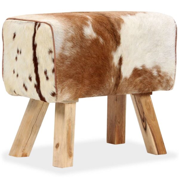 vidaXL Stool Genuine Goat Leather 23.6"x11.8"x19.7"