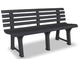 vidaXL Patio Bench 57.3" Plastic Anthracite