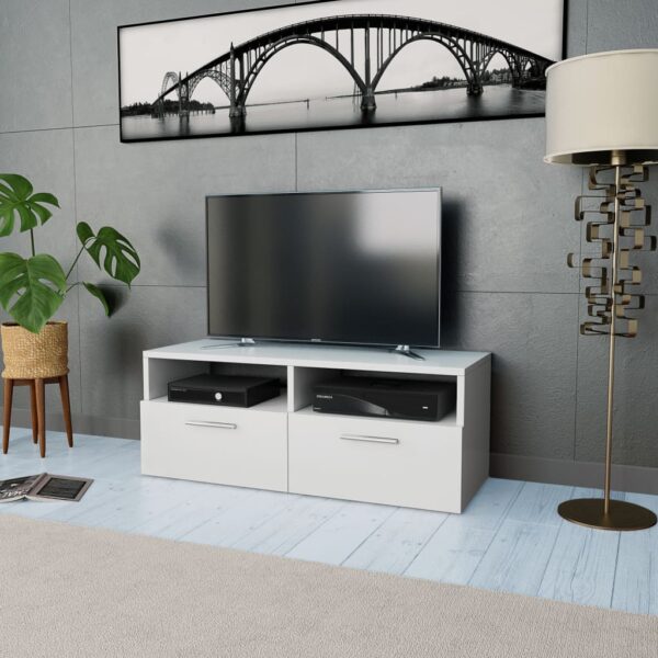 vidaXL TV Stand Engineered Wood 37.4"x13.8"x14.2" White