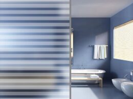vidaXL Frosted Privacy Window Film Adhesive Stripes 3'x65.6'