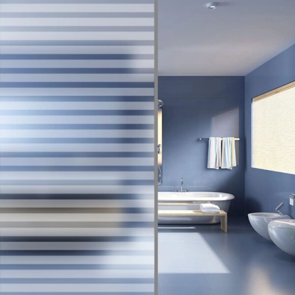 vidaXL Frosted Privacy Window Film Adhesive Stripes 3'x65.6'