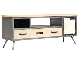 vidaXL TV Stand Solid Wood Mango and Steel 47.2"x11.8"x17.7"