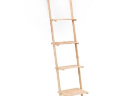 vidaXL Ladder Wall Shelf Cedar Wood 16.3"x11.8"x69.3"
