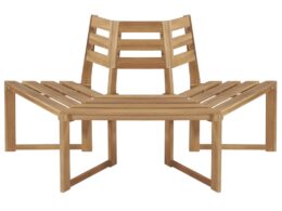 vidaXL Tree Bench Half-hexagonal 63" Solid Acacia Wood