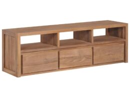 vidaXL TV Stand Solid Wood Teak with Natural Finish 47.2"x11.8"x15.7"