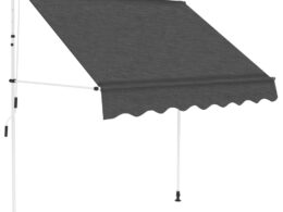 vidaXL Manual Retractable Awning 59" Anthracite