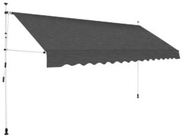vidaXL Manual Retractable Awning 137.8" Anthracite