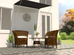 vidaXL Retractable Awning 59.1"x59.1" Anthracite