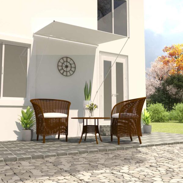 vidaXL Retractable Awning 59.1"x59.1" Cream