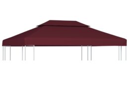 vidaXL 2-Tier Gazebo Top Cover 1 oz/ft² 13.1'x9.8' Bordeaux