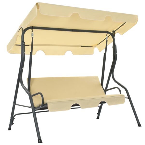 vidaXL Garden Swing Bench Cream White 66.9"x43.3"x60.2"