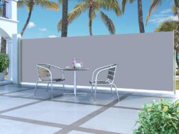 vidaXL Retractable Side Awning 63"x196.9"Gray
