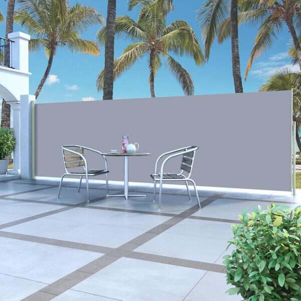 vidaXL Retractable Side Awning 63"x196.9"Gray