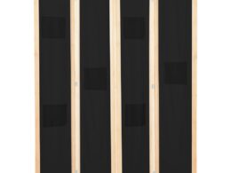 vidaXL 4-Panel Room Divider Black 62.9"x66.9"x1.6" Fabric