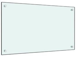 vidaXL Kitchen Backsplash White 27.6"x15.7" Tempered Glass
