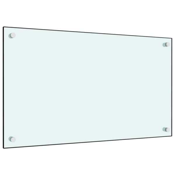 vidaXL Kitchen Backsplash White 27.6"x15.7" Tempered Glass