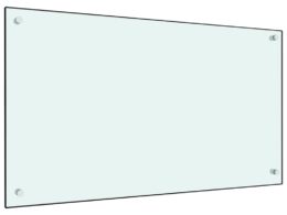 vidaXL Kitchen Backsplash White 35.4"x19.7" Tempered Glass