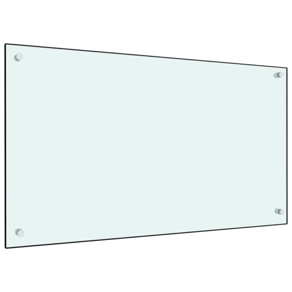 vidaXL Kitchen Backsplash White 35.4"x19.7" Tempered Glass