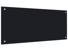 vidaXL Kitchen Backsplash Black 35.4"x15.7" Tempered Glass