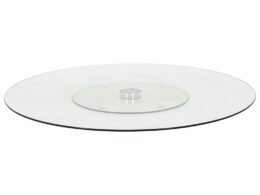 vidaXL Rotating Serving Plate Transparent 23.6" Tempered Glass