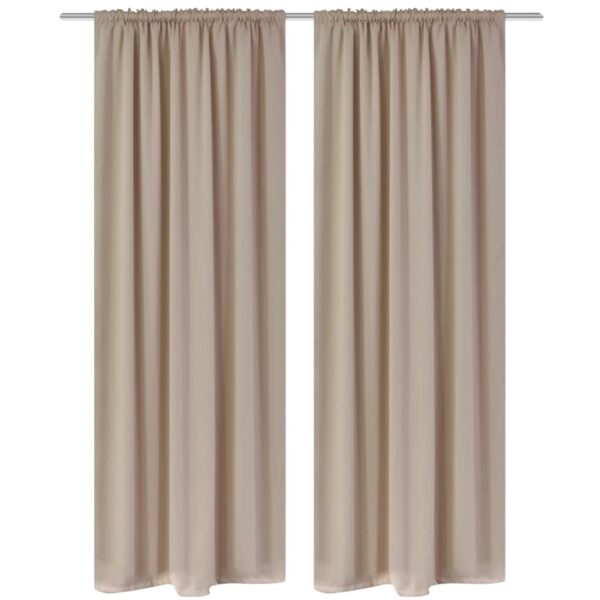 2 pcs Cream Slot-Headed Blackout Curtains 53" x 96"