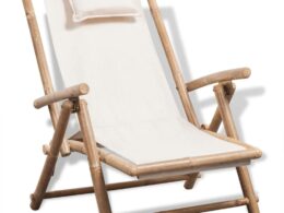vidaXL Outdoor Deck Chair Bamboo