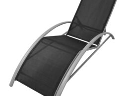 vidaXL Sun Lounger Aluminum Black